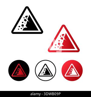 Rocks Falling Icon Design, can be used for business designs, presentation designs or any suitable designs. Stock Vector