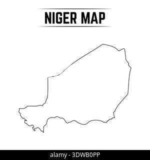 Outline Simple Map of Niger, can be used for business designs, presentation designs or any suitable designs. Stock Vector