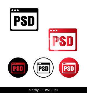 Website PSD File Icon Illustration, can be used for business designs, presentation designs or any suitable designs. Stock Vector
