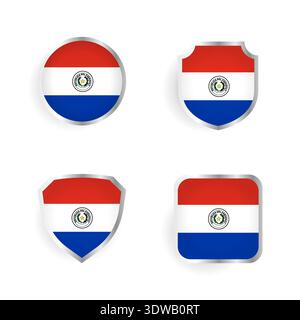 Paraguay Country Badge and Label Collection, can be used for business designs, presentation designs or any suitable designs. Stock Vector