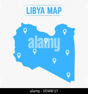 Libya Simple Map With Map Icons, can be used for business designs, presentation designs or any suitable designs. Stock Vector