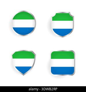 Sierra Leone Country Badge and Label Collection, can be used for business designs, presentation designs or any suitable designs. Stock Vector