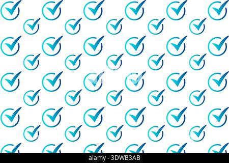 Abstract Circle Check Mark Pattern Background, can be used for business designs, presentation designs or any suitable designs. Stock Vector