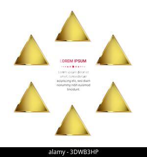 Golden Circular Triangles With Text Space, can be used for business designs, presentation designs or any suitable designs. Stock Vector