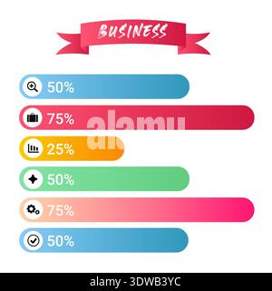Gradient Business Bar Infographic, can be used for business designs, presentation designs or any suitable designs. Stock Vector