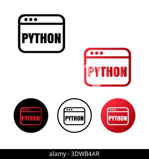 Python Code Icon Illustration, can be used for business designs, presentation designs or any suitable designs. Stock Vector