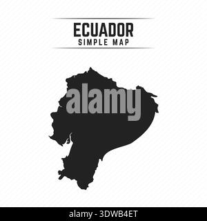 Simple Black Map of Ecuador Isolated on White Background, can be used for business designs, presentation designs or any suitable designs. Stock Vector