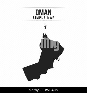 Simple Black Map of Oman Isolated on White Background, can be used for business designs, presentation designs or any suitable designs. Stock Vector