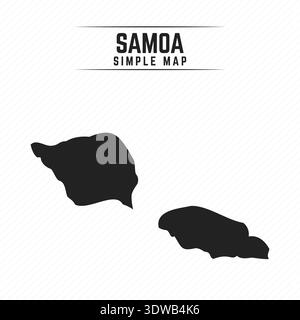 Simple Black Map of Samoa Isolated on White Background, can be used for business designs, presentation designs or any suitable designs. Stock Vector