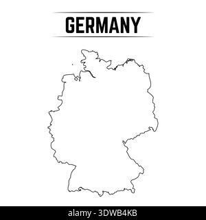 Outline Simple Map of Germany, can be used for business designs, presentation designs or any suitable designs. Stock Vector
