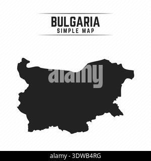 Simple Black Map of Bulgaria Isolated on White Background, can be used for business designs, presentation designs or any suitable designs. Stock Vector