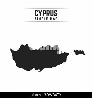 Simple Black Map of Cyprus Isolated on White Background, can be used for business designs, presentation designs or any suitable designs. Stock Vector