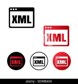 XML Code Icon Illustration, can be used for business designs, presentation designs or any suitable designs. Stock Vector