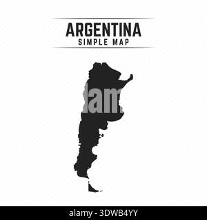 Simple Black Map of Argentina Isolated on White Background, can be used for business designs, presentation designs or any suitable designs. Stock Vector