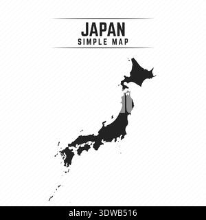 Simple Black Map of Japan Isolated on White Background, can be used for business designs, presentation designs or any suitable designs. Stock Vector