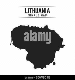 Simple Black Map of Lithuania Isolated on White Background, can be used for business designs, presentation designs or any suitable designs. Stock Vector
