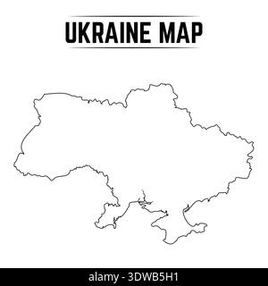 Outline Simple Map of Ukraine, can be used for business designs, presentation designs or any suitable designs. Stock Vector