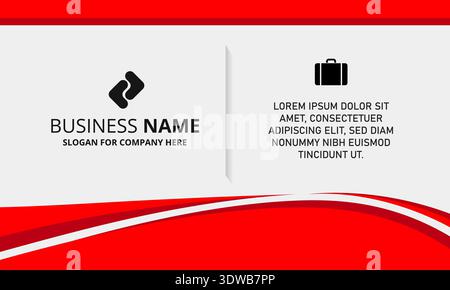 Modern Red Wavy Business Background, can be used for business designs, presentation designs or any suitable designs. Stock Vector