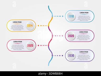 Modern infographic template with yearly informations, can be used for business designs, presentation designs or any suitable designs. Stock Vector