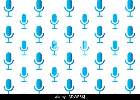 Abstract Simple Microphone Pattern Background, can be used for business designs, presentation designs or any suitable designs. Stock Vector