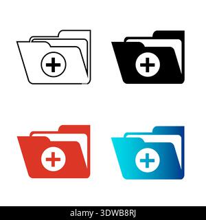 Abstract Add Folder Silhouette Illustration, can be used for business designs, presentation designs or any suitable designs. Stock Vector