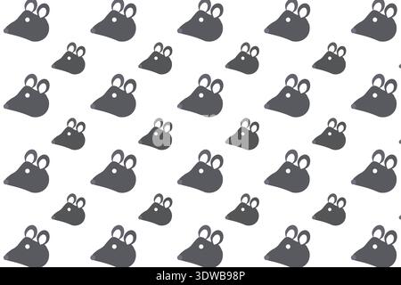 Flat Mouse Head Pattern Background, can be used for business designs, presentation designs or any suitable designs. Stock Vector