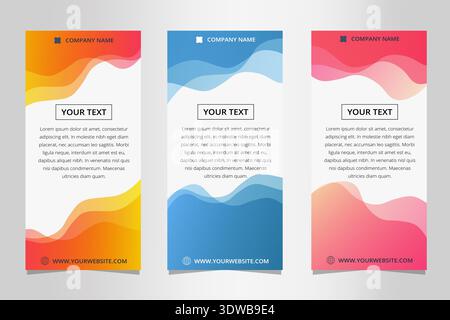 Modern wavy vertical banners template, you can use it in your business designs, presentation designs or any suitable designs. Stock Vector