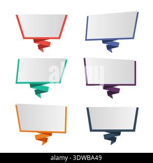 Origami Speech Bubbles Set, can be used for business designs, presentation designs or any suitable designs. Stock Vector