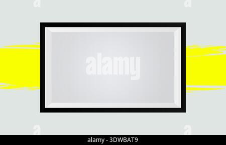 Realistic Horizontal Black Frame Mockup, can be used for business designs, presentation designs or any suitable designs. Stock Vector