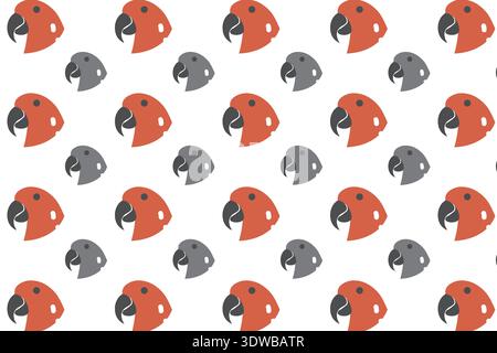 Flat Parrot Head Pattern Background, can be used for business designs, presentation designs or any suitable designs. Stock Vector