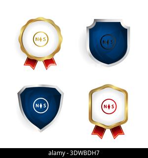 Abstract Car Compass Badge and Label Collection, can be used for business designs, presentation designs or any suitable designs. Stock Vector