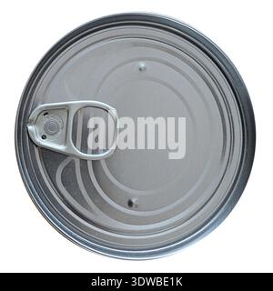 directly above view of can of tinned food Stock Photo