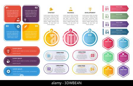 Set of Chart Infographic Elements, can be used for business designs, presentation designs or any suitable designs. Stock Vector