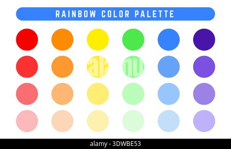 Rainbow Vector Color Palette Set, can be used for business designs, presentation designs or any suitable designs. Stock Vector