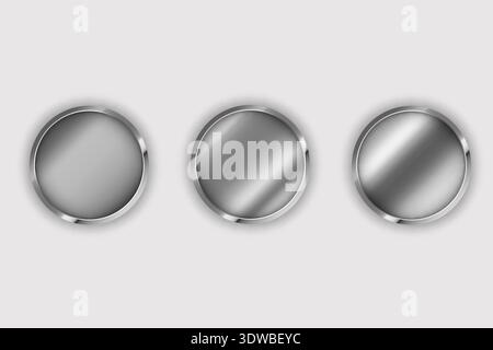 Shiny Silver Circles Collection, can be used for business designs, presentation designs or any suitable designs. Stock Vector