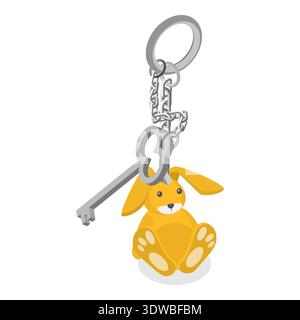 3D Isometric Flat Illustration of Key Sets Collection, Keys with Accessories. Item 1 Stock Photo