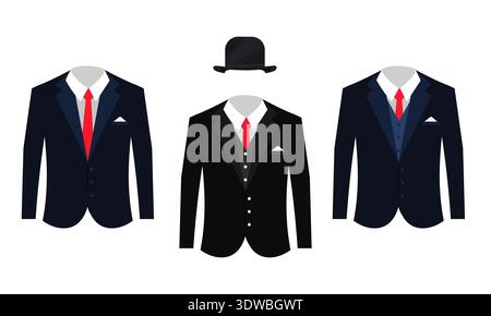 Set of Different Business Suits Clothing, can be used for business designs, presentation designs or any suitable designs. Stock Vector