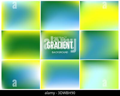 Collection of vibrant spring mesh gradients Stock Vector