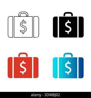 Abstract Business Briefcase Silhouette Illustration, can be used for business designs, presentation designs or any suitable designs. Stock Vector