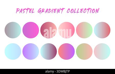 Pastel Gradient Swatches Set, can be used for business designs, presentation designs or any suitable designs. Stock Vector