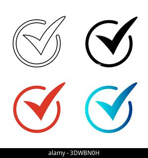Abstract Circle Check Mark Silhouette Illustration, can be used for business designs, presentation designs or any suitable designs. Stock Vector