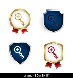 Abstract Zoom Badge and Label Collection, can be used for business designs, presentation designs or any suitable designs. Stock Vector