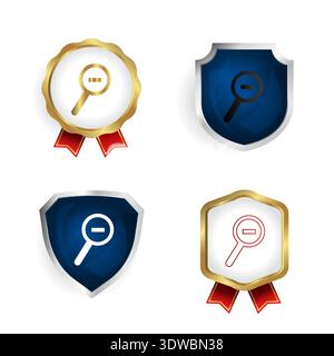 Abstract Zoom Out Badge and Label Collection, can be used for business designs, presentation designs or any suitable designs. Stock Vector