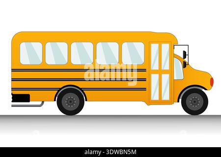 Stopped School Bus Illustrations, can be used for business designs, presentation designs or any suitable designs. Stock Vector