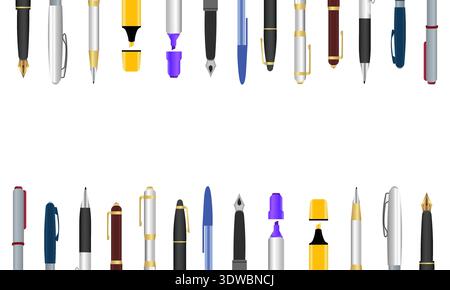 School Pens Education Background, can be used for business designs, presentation designs or any suitable designs. Stock Vector