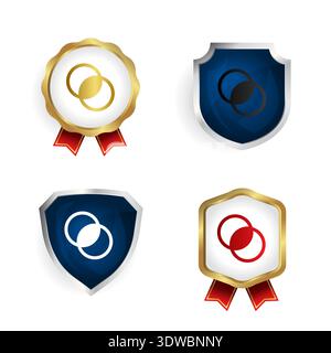 Abstract Combine Merge Tool Badge and Label Collection, can be used for business designs, presentation designs or any suitable designs. Stock Vector
