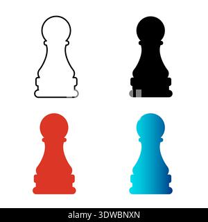 Abstract Chess Pawn Silhouette Illustration, can be used for business designs, presentation designs or any suitable designs. Stock Vector