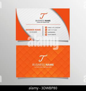 Stylish Orange Business Card Template, can be used for business designs, presentation designs or any suitable designs. Stock Vector