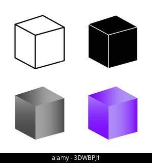 Abstract Cube Silhouette Illustration, can be used for business designs, presentation designs or any suitable designs. Stock Vector