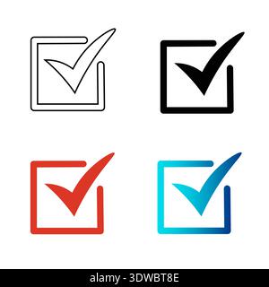 Abstract Check Mark Box Silhouette Illustration, can be used for business designs, presentation designs or any suitable designs. Stock Vector